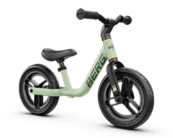 Green BERG Moov balance bike with sturdy frame and ergonomic design