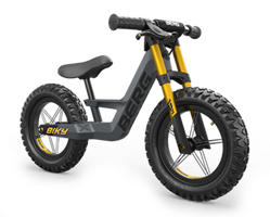 Grey BERG Biky Cross balance bike with rugged tires for off-road adventure