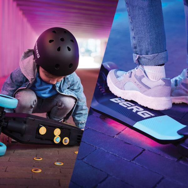 BERG Nexo kids’ scooter with LED lights and magnetic click system