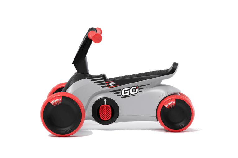 BERG GO2 ride-on car in grey-red design with integrated pedals