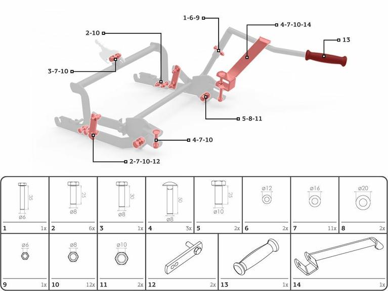 Système de levage arrière - Set de montage