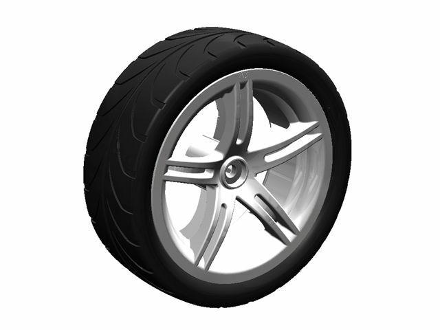 Wheel silver 4.30/150-12 slick right