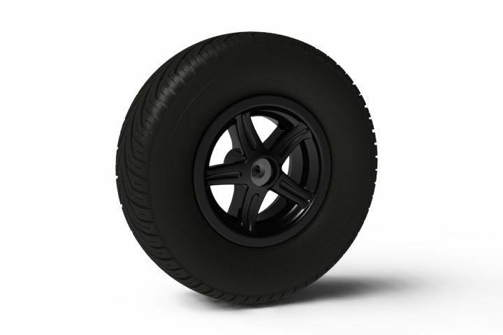 Wheel 5-spoke black 400/140-8 slick left