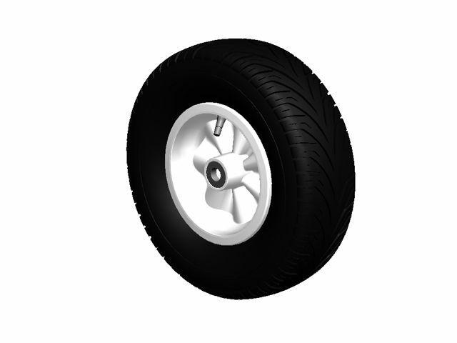 Wheel white 400/140-8 slick left