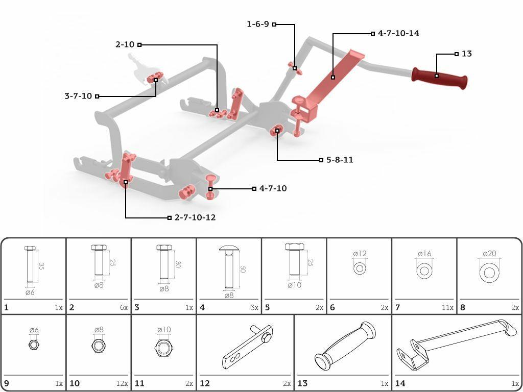 Système de levage arrière - Set de montage