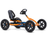 BERG Buddy B-Orange go-kart in bright orange with blue accents and durable black tires