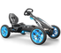 BERG Rally go-kart in black with blue accents and sporty wheels