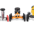 Three BERG go-karts in different sizes and models, from small to large